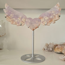 Load image into Gallery viewer, Amethyst X Flower Agate Heart Wings
