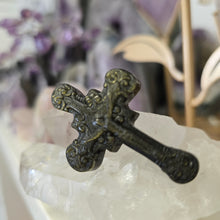 Load image into Gallery viewer, Gold Sheen Obsidian Cross
