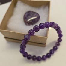 Load image into Gallery viewer, Amethyst Bracelet and Heart Boxset
