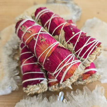 Load image into Gallery viewer, Smudge Stick - Love White Sage, Rose Petals
