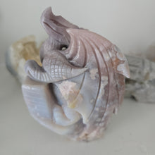 Load image into Gallery viewer, Flower Agate and Amethyst Dragon
