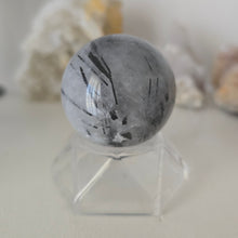 Load image into Gallery viewer, Black Tourmaline in Quartz Sphere
