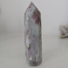 Load image into Gallery viewer, Pink Tourmaline and Lepidolite in Quartz Obelisk
