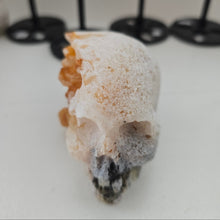 Load image into Gallery viewer, Tangerine Quartz Cluster Stone Skull
