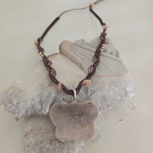 Load image into Gallery viewer, Pink Amethyst Butterfly Macrame Necklace
