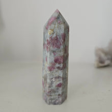 Load image into Gallery viewer, Pink Tourmaline and Lepidolite in Quartz Obelisk
