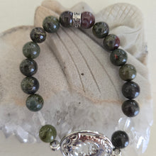 Load image into Gallery viewer, Dragon Blood Jasper and Quartz Bracelet
