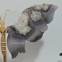 Load image into Gallery viewer, Black Flower Agate Butterfly Wings

