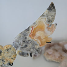 Load image into Gallery viewer, Yellow Crazy Lace Agate Heart with Wings
