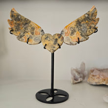 Load image into Gallery viewer, Yellow Crazy Lace Agate Heart with Wings
