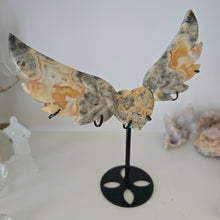 Load image into Gallery viewer, Yellow Crazy Lace Agate Heart with Wings
