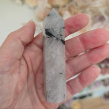 Load image into Gallery viewer, Black Tourmaline in Quartz Tower
