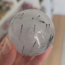 Load image into Gallery viewer, Black Tourmaline in Quartz Sphere - Rainbow
