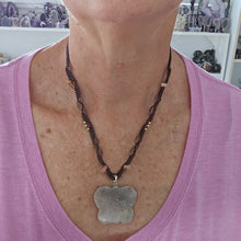 Load image into Gallery viewer, Pink Amethyst Butterfly Macrame Necklace
