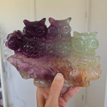 Load image into Gallery viewer, Rainbow Fluorite Owls
