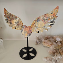 Load image into Gallery viewer, Yellow Crazy Lace Agate Heart with Wings
