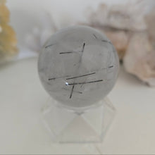 Load image into Gallery viewer, Black Tourmaline in Quartz Sphere
