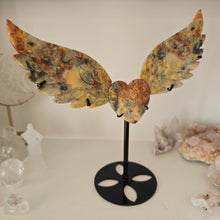 Load image into Gallery viewer, Yellow Crazy Lace Agate Heart with Wings
