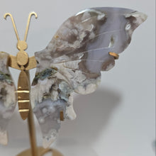 Load image into Gallery viewer, Black Flower Agate Butterfly Wings
