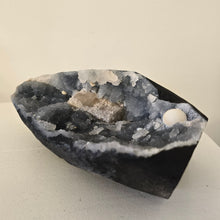 Load image into Gallery viewer, Blue Chalcedony with Mordenite and Calcite - Sugar Druze
