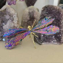 Load image into Gallery viewer, Aura Kyanite Dragonfly - Rainbow
