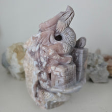 Load image into Gallery viewer, Flower Agate and Amethyst Dragon
