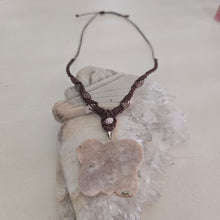 Load image into Gallery viewer, Pink Amethyst Butterfly Macrame Necklace
