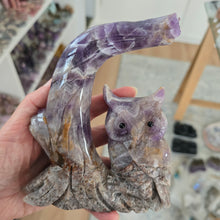 Load image into Gallery viewer, Chevron Amethyst Owl Tree Branch
