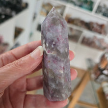 Load image into Gallery viewer, Pink Tourmaline and Lepidolite in Quartz Obelisk
