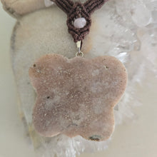 Load image into Gallery viewer, Pink Amethyst Butterfly Macrame Necklace
