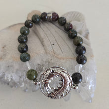Load image into Gallery viewer, Dragon Blood Jasper and Quartz Bracelet
