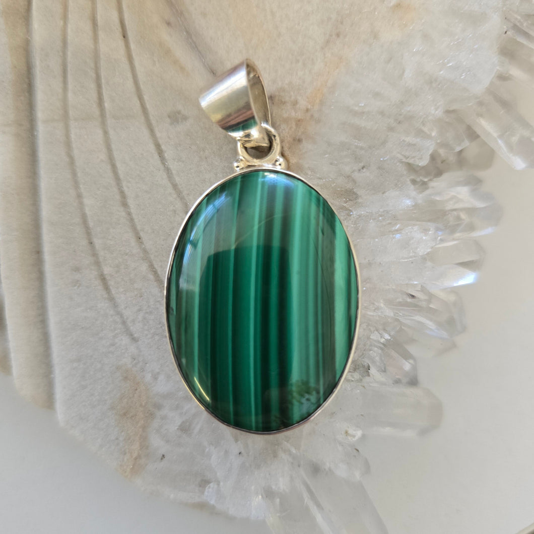 Malachite Sterling Silver Pendant