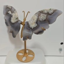 Load image into Gallery viewer, Black Flower Agate Butterfly Wings
