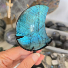 Load image into Gallery viewer, Labradorite Moon with stand
