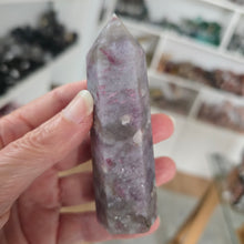 Load image into Gallery viewer, Pink Tourmaline and Lepidolite in Quartz Obelisk
