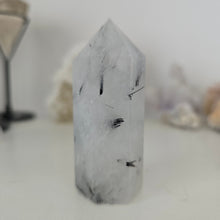 Load image into Gallery viewer, Black Tourmaline in Quartz Tower
