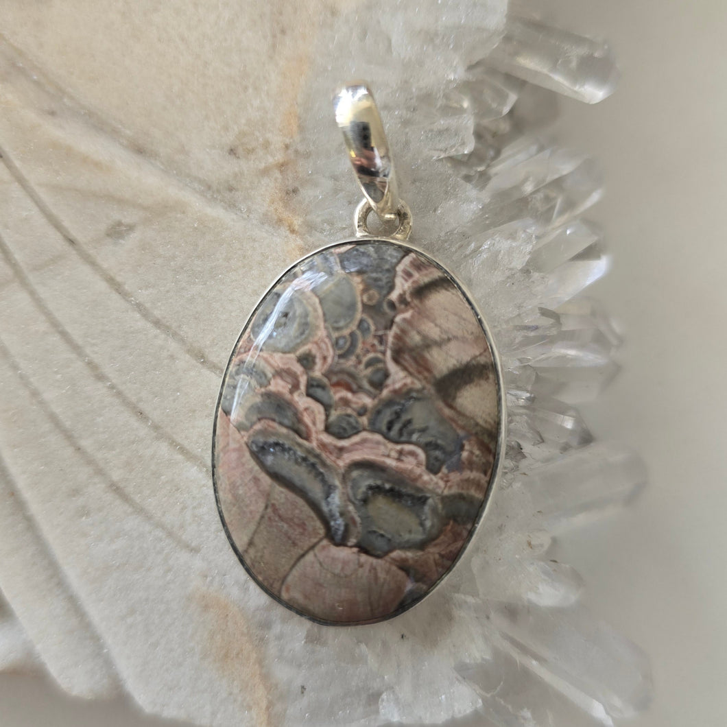 Mushroom Jasper Sterling Silver Pendant