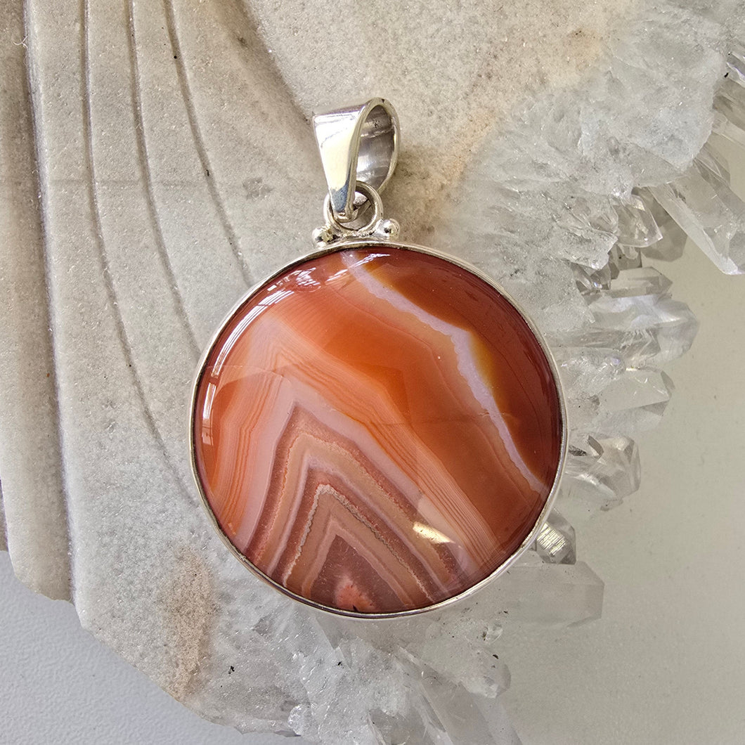 Carnelian Sterling Silver Pendant