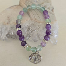 Load image into Gallery viewer, Fluorite and Amethyst Bracelet

