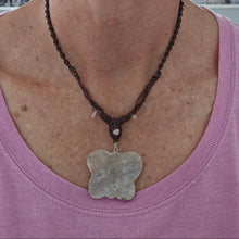 Load image into Gallery viewer, Pink Amethyst Butterfly Macrame Necklace
