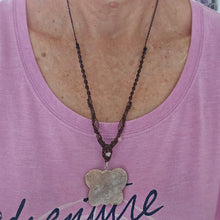Load image into Gallery viewer, Pink Amethyst Butterfly Macrame Necklace
