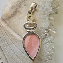 Load image into Gallery viewer, Pearl, Clear Quartz, and Pink Opal Sterling Silver Pendant
