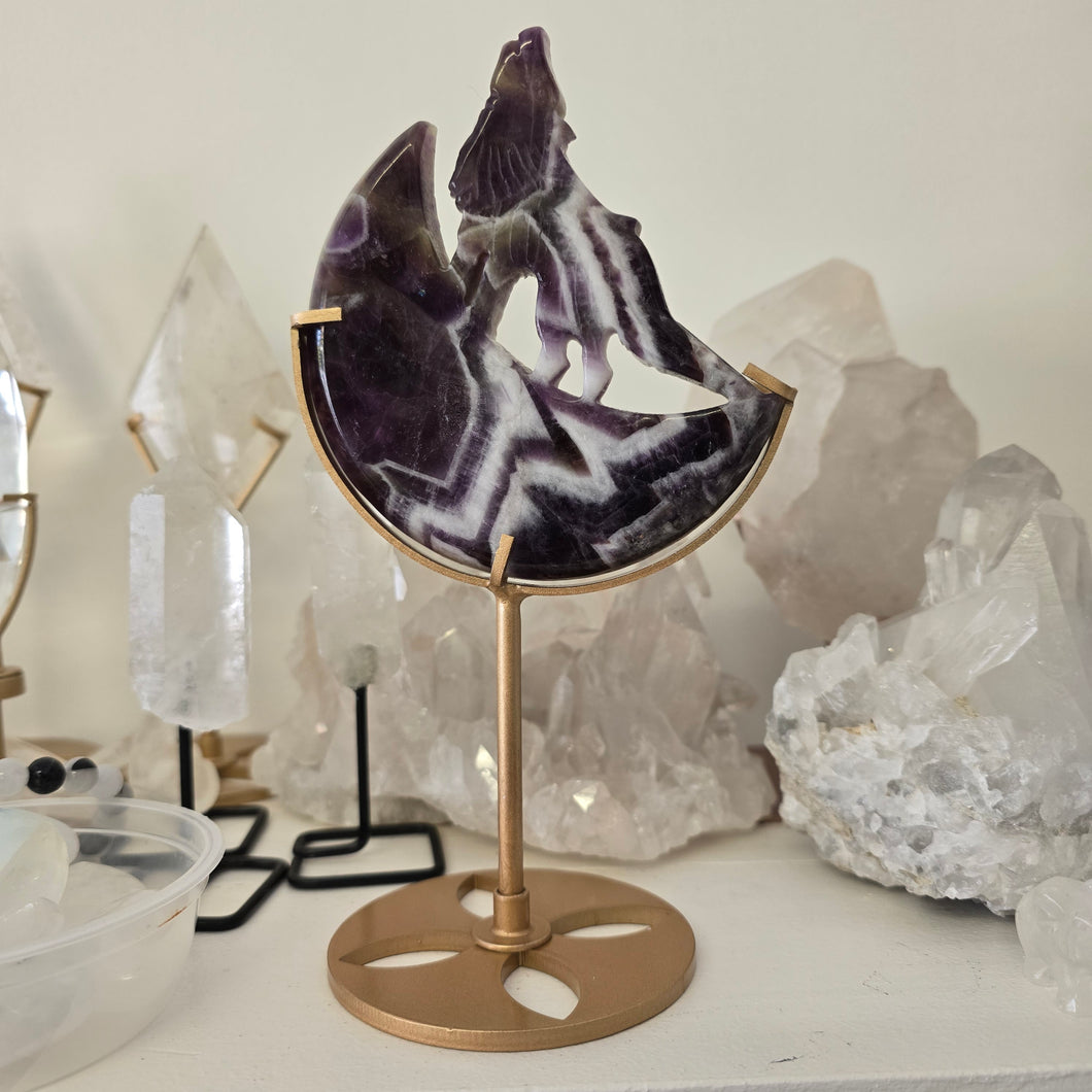 Chevron Amethyst Moon Howling Wolf