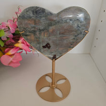 Load image into Gallery viewer, Labradorite Heart with stand
