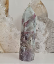 Load image into Gallery viewer, Pink Tourmaline and Lepidolite in Quartz Obelisk
