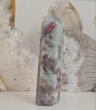 Load image into Gallery viewer, Pink Tourmaline and Lepidolite in Quartz Obelisk
