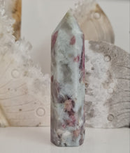 Load image into Gallery viewer, Pink Tourmaline and Lepidolite in Quartz Obelisk
