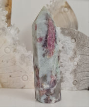 Load image into Gallery viewer, Pink Tourmaline and Lepidolite in Quartz Obelisk
