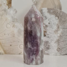 Load image into Gallery viewer, Pink Tourmaline and Lepidolite in Quartz Obelisk
