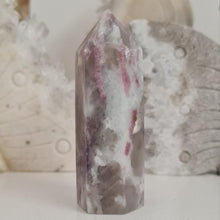 Load image into Gallery viewer, Pink Tourmaline and Lepidolite in Quartz Obelisk
